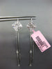 LARGE 1.1CT DIAMOND 18K WHITE GOLD ROUND & BAGUETTE CHANDELIER HANGING EARRINGS