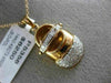 ESTATE LARGE .43CT DIAMOND 14KT ROSE GOLD 3D BABY SHOE PAVE FUN FLOATING PENDANT