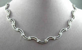 ESTATE 1.50CT DIAMOND 14KT WHITE GOLD FLOATING WAVE DESIGN NECKLACE UNIQUE #7403
