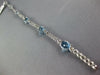 8.14CT DIAMOND & AAA BLUE TOPAZ 14KT WHITE GOLD 3D OVAL & ROUND TENNIS BRACELET