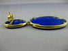 ESTATE MASSIVE 66.70CT ROUND DIAMOND & LAPIS 14K YELLOW GOLD 3D HANGING EARRINGS