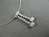 ESTATE .60CT DIAMOND 18KT WHITE GOLD 3D BEZEL JOURNEY SOLITARE FLOATING PENDANT