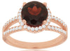 ESTATE 2.9CT DIAMOND & AAA GARNET 14KT ROSE GOLD ROUND HALO FRIENDSHIP LOVE RING