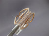 ESTATE LARGE 1.35CT DIAMOND 14KT ROSE GOLD CLASSIC MULTI BAR DOUBLE V FUN RING