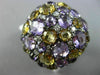 ESTATE MASSIVE 11.0CT DIAMOND & AAA MULTI COLOR GEM 14KT BLACK GOLD 3D FUN RING