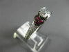 ESTATE 1.46CT DIAMOND & AAA RUBY 14KT WHITE GOLD 3D HEART SHAPE ENGAGEMENT RING