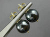 ESTATE 14KT YELLOW & BLACK GOLD 3D CLASSIC CIRCULAR STUD EARRINGS #25892