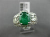 LARGE 3.30CT DIAMOND & AAA EMERALD 14K WHITE GOLD OVAL MULTI ROW ENGAGEMENT RING