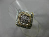 ESTATE LARGE .35CT DIAMOND 14K TWO TONE GOLD 3D SQUARE HALO FILIGREE RING #21995