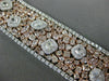 ESTATE EXTRA LARGE 42.16CT WHITE & PINK DIAMOND 18K 2 TONE GOLD CLUSTER BRACELET