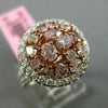 ESTATE 2.36CT PINK & WHITE DIAMOND 18KT 2 TONE GOLD 3D MULTI SHAPE FILIGREE RING