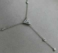 .25CT DIAMOND 18KT WHITE GOLD ROUND & TRILLION LARIAT BY THE YARD LOVE NECKLACE