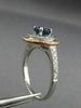 ESTATE 1.20CT DIAMOND & SAPPHIRE 14KT TWO TONE GOLD DOUBLE HALO ENGAGEMENT RING