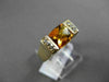 ESTATE LARGE 1.79CT DIAMOND & EXTRA FACET CITRINE 14KT YELLOW GOLD TENSION RING