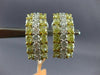 ESTATE WIDE 5.22CT WHITE & FANCY YELLOW DIAMOND 18KT 2 TONE GOLD 3 ROW EARRINGS