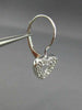 ESTATE .10CT DIAMOND 14KT WHITE GOLD 3D OPEN HEART LEVERNACK HANGING EARRINGS
