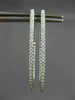 LARGE .28CT DIAMOND 14K WHITE GOLD 3D CLASSIC OVAL INSIDE OUT LOVE HOOP EARRINGS