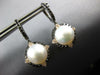 1.64CT WHITE & BLACK DIAMOND & SOUTH SEA PEARL 18KT BLACK GOLD HANGING EARRINGS