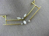 ANTIQUE .40CT DIAMOND 18K WHITE & YELLOW GOLD 3D V SHAPE FLOATING NECKLACE #3635