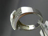 ESTATE WIDE .75CT DIAMOND 14KT WHITE GOLD 3D CRISS CROSS ZIG ZAG MULTI ROW RING