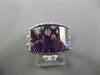 ESTATE 6.31CT DIAMOND & AMETHYST 14KT WHITE GOLD 3D OPEN HALO FILIGREE FUN RING