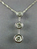 ESTATE .50CT DIAMOND 14KT WHITE GOLD 3 STONE PAST PRESENT FUTURE PENDANT #1718