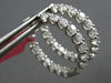 LARGE 2.89CT DIAMOND 18K WHITE GOLD LUCIDA INSIDE OUT OVAL HOOP HANGING EARRINGS