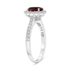 2.12CT DIAMOND & AAA PINK SAPPHIRE 14K WHITE GOLD 3D OVAL FLOWER ENGAGEMENT RING