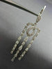 ESTATE LARGE 1.13CT DIAMOND 18KT WHITE GOLD MILGRAIN LEVERBACK HANGING EARRINGS