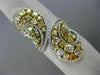 LARGE 3.68CT WHITE & FANCY YELLOW DIAMONDS 18K WHITE & YELLOW GOLD FILIGREE RING