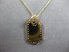 ESTATE .40CT DIAMOND 14K YELLOW GOLD 3D CLASSIC OCTAGON DOG TAG FLOATING PENDANT