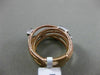 ESTATE .16CT DIAMOND 18KT WHITE & ROSE GOLD 3D MULTI ROW CRISS CROSS MESH RING