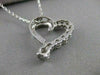 ESTATE .77CTW DIAMOND HEART JOURNEY 14K WHITE GOLD PENDANT + CHAIN