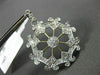 ESTATE LARGE .25CT DIAMOND 14KT WHITE & YELLOW GOLD 3D SNOWFLAKE FILIGRE PENDANT