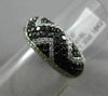 ESTATE 1.30CT WHITE & BLACK DIAMOND 18KT WHITE GOLD 3D ZIG ZAG WAVE WEDDING RING