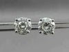 ESTATE 1.40CT ROUND DIAMOND 14K WHITE GOLD 4 PRONG SCREW BACK EARRINGS 5mm #2239