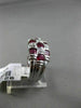 ESTATE 1.83CT DIAMOND & AAA RUBY 14KT WHITE GOLD 3D MULTI ROW ETOILE FUN RING