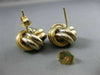 ESTATE 14KT WHITE & YELLOW GOLD 3D MATTE & SHINY LOVE KNOT STUD EARRINGS #25022