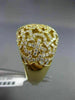ESTATE LARGE 1.41CT DIAMOND 18KT YELLOW GOLD OPEN FILIGREE MULTI FLOWER FUN RING