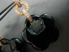 ESTATE LARGE .30CT DIAMOND & AAA ONYX 14K ROSE GOLD FLOWER STAR HANGING EARRINGS