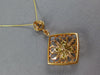 1.43CT WHITE & FANCY YELLOW DIAMOND 18KT ROSE GOLD OPEN FILIGREE SQUARE PENDANT