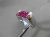 ESTATE WIDE 3.10CT AAA EXTRA FACET RUBY 18KT WHITE GOLD 3D RECTANGULAR MENS RING