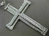 ESTATE EXTRA LARGE 1.49CT DIAMOND 18KT WHITE GOLD 3D PAVE CROSS FLOATING PENDANT