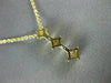 ESTATE .42CT PRINCESS CUT DIAMOND 14K YELLOW GOLD 3 STONE JOURNEY PENDANT #16728