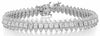 ESTATE WIDE 10.65CT ROUND & PRINCESS DIAMOND 14KT WHITE GOLD 3D TENNIS BRACELET