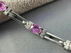 ESTATE 5.66CT DIAMOND & EXTRA FACET PINK SAPPHIRE 14K WHITE GOLD TENNIS BRACELET