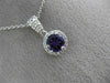 ESTATE 1.02CT DIAMOND & AAA AMETHYST 14KT WHITE GOLD 3D PAVE HALO ROUND PENDANT
