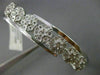 ESTATE .20CT DIAMOND 14K WHITE GOLD CLASSIC MULTI CLUSTER FLOWER BANGLE BRACELET