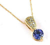 .78CT DIAMOND & AAA TANZANITE 14K YELLOW GOLD ROUND TEAR DROP SOLITAIRE PENDANT
