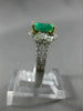 ESTATE 1.44CT DIAMOND & AAA EMERALD 14KT 2 TONE GOLD SQUARE HALO ENGAGEMENT RING